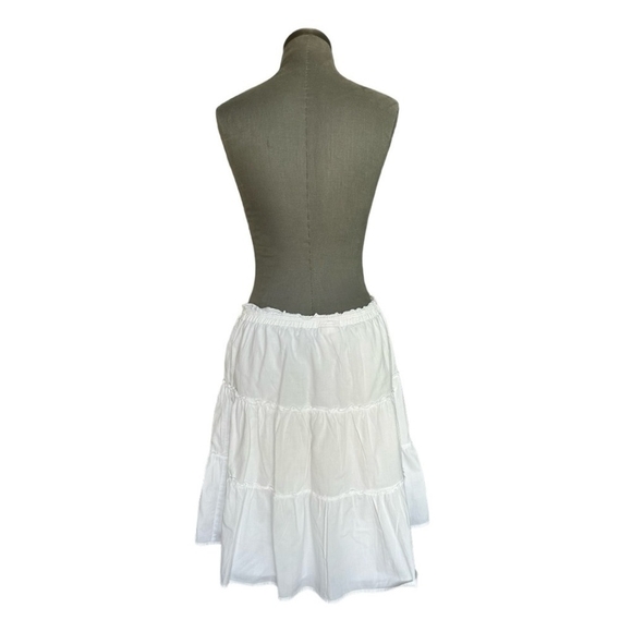 Merona Women’s White Cotton Tiered Midi Skirt Ruffled Knee-Length Size M - Picture 7 of 9
